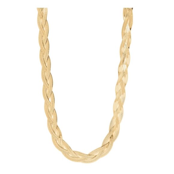 Jewelry - 18K Gold Braided Chain Necklace – PVD, Hypoallergenic, Tarnish & Water-Resistant
